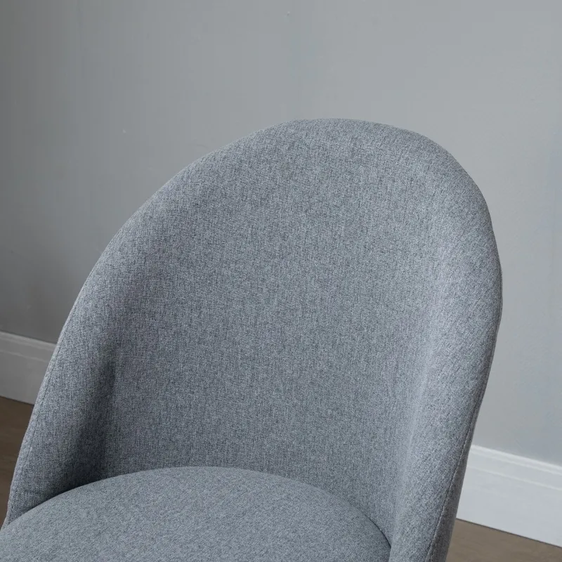 Vinsetto Ergonomic Rolling Drafting Chair for Standing Desk, Linen Office Stool with Adjustable Foot Ring and Steel Base