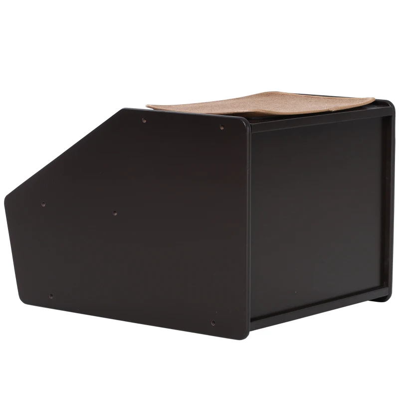 PawHut 2-Story Pet Mobility Safety Stairs with Ramp and Built-In House for Dogs and Cats  Wood