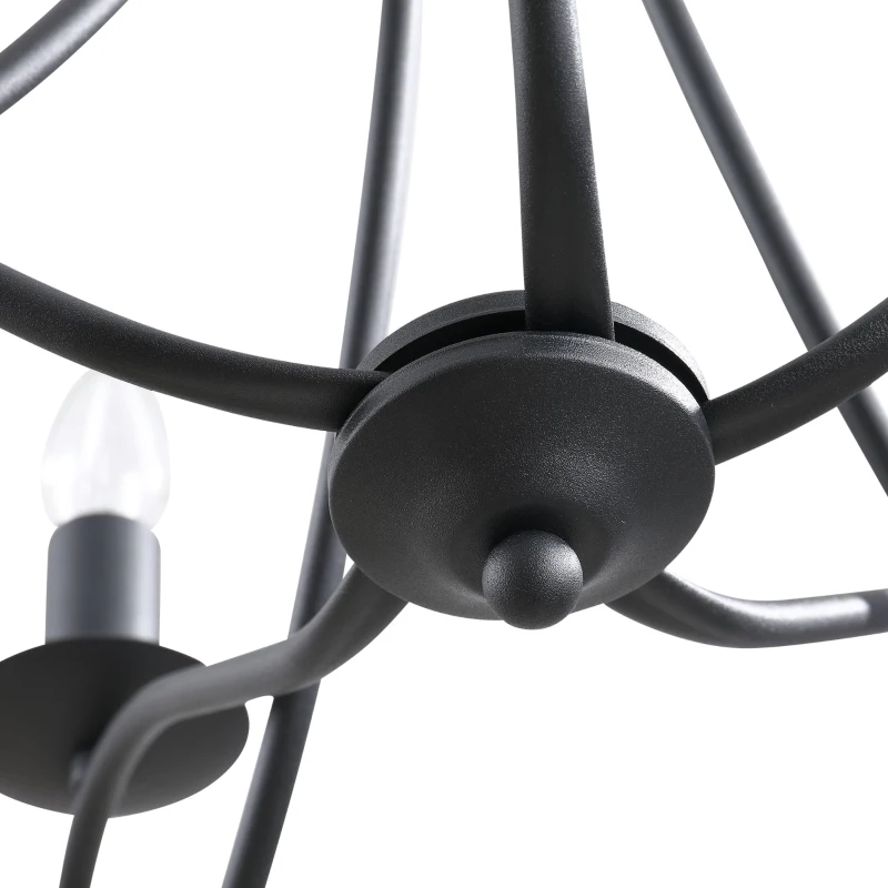 HOMCOM 5 Lamp-socket Foldable Retro Pendant Lamp Wrought Iron Decoration Lamp