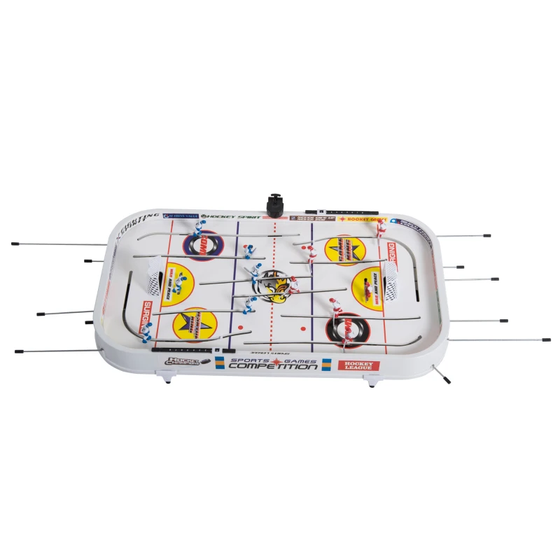 Soozier 37" Mini Table Top Rod Hockey Table Air Hockey Game for Kids and Adults - White