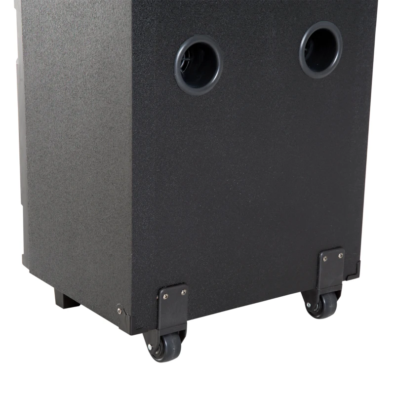 HomCom 37" 80 Watt Portable LED Wireless Bluetooth Compatible Dual Speaker Stereo with Wheels