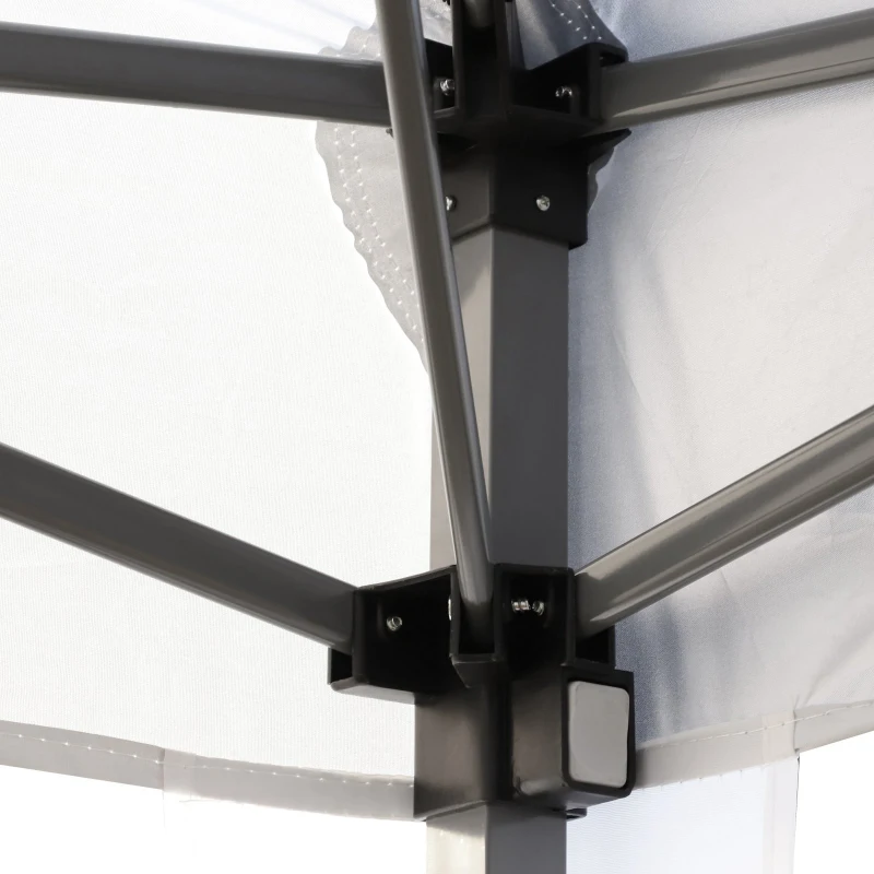 Open Box Outsunny 10x20 Pop Up Canopy Outdoor Instant Shelter Gazebo Party Tent with Carrying Bag and 2-Tier Roof - White