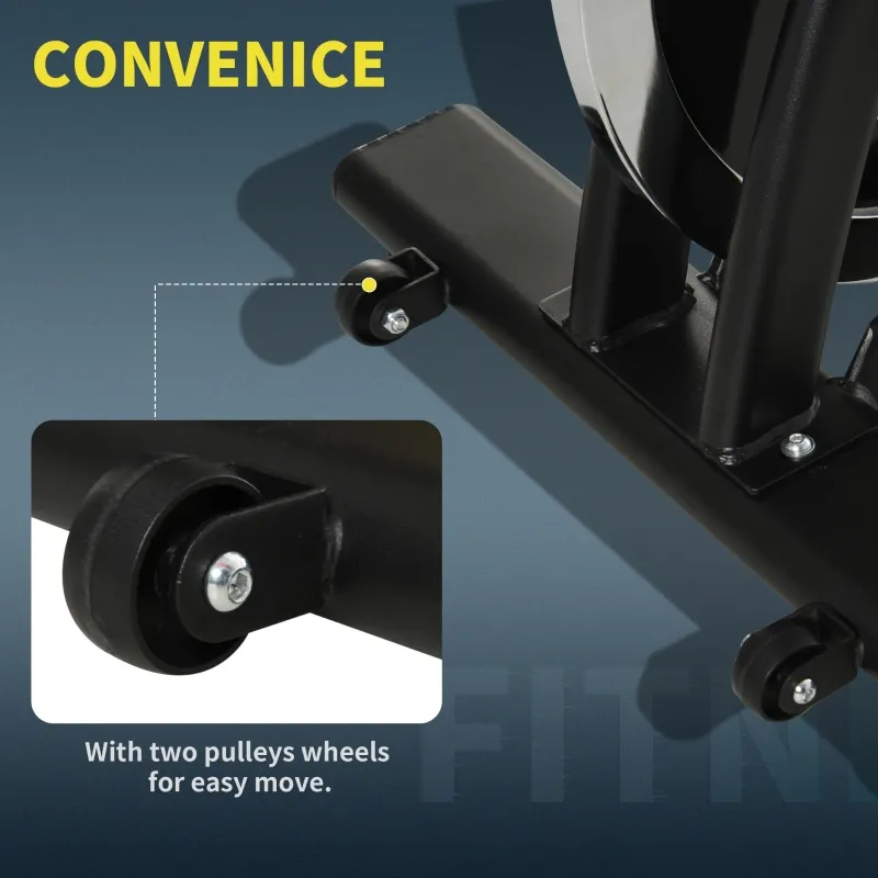 Soozier Stationary Fitness Exercise Bike with 40lbs Flywheel Cycling Cardio Workout  Belt Drive Racing Machine with Adjustable Resistance for Home Gym