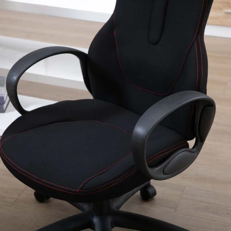 Vinsetto High Back Racing Style Gaming Office Chair Ergonomic PC Computer  Linen Fabric  Black/Red