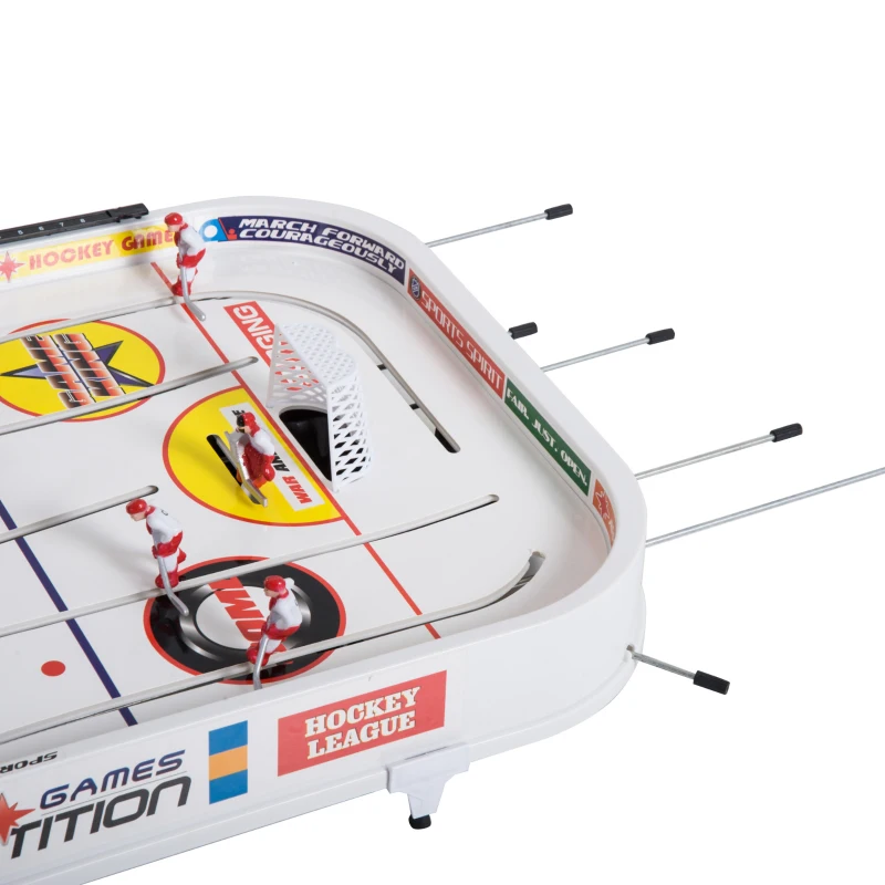 Soozier 37" Mini Table Top Rod Hockey Table Air Hockey Game for Kids and Adults - White