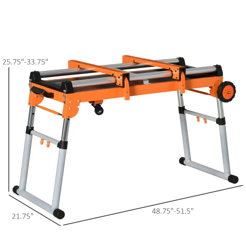 HOMCOM 5-in-1 Work Bench, Folding Work Table with Miter Saw Stand and Height Adjustable Legs, 440 lbs Capacity