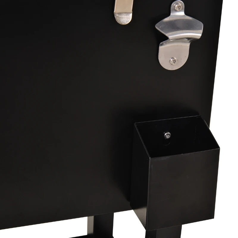 Outsunny Patio 65L Rolling Cooler Cart with Foosball Tabletop - Ice Beverage Chest for Outdoor Parties and Events