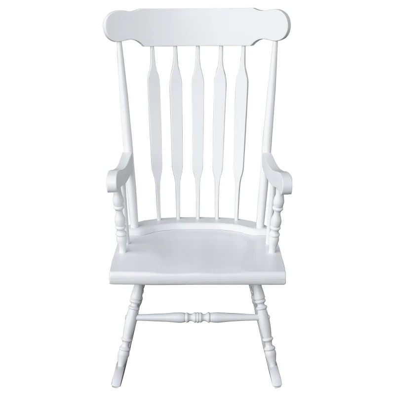 HomCom Wooden Baby Nursery Rocking Chair - White