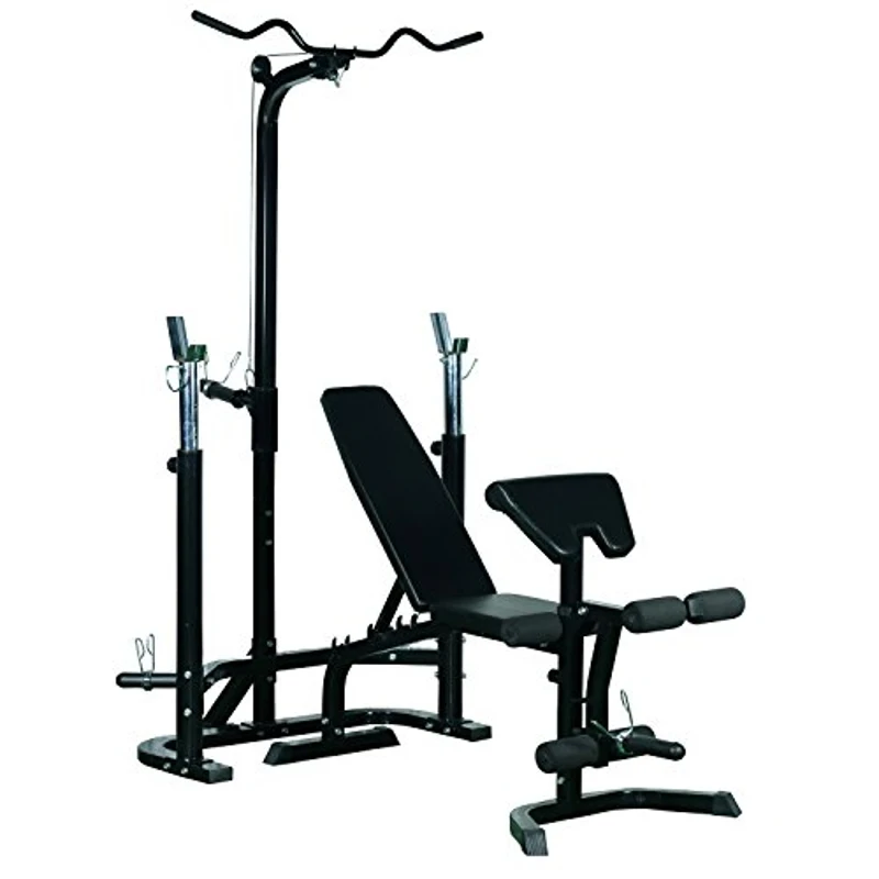 Soozier Olympic Weight Bench Black Home Gym Adjustable Strength