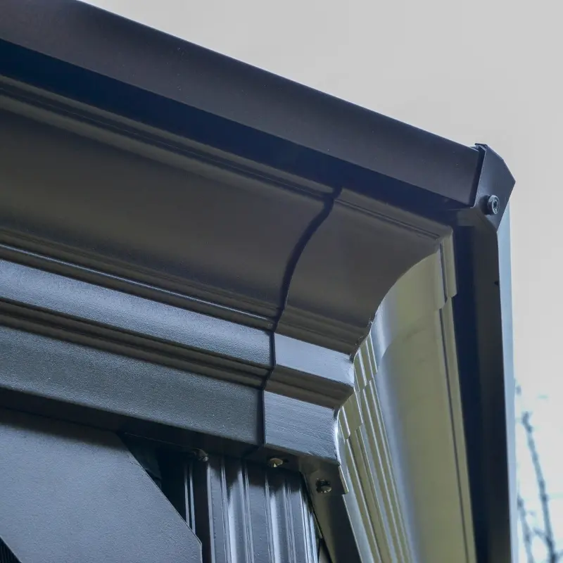 Outsunny 15' x 15' Octagon Hardtop Gazebo with Galvanized Steel Roof, Aluminum Frame, Permanent Pavilion Outdoor Gazebo Canopy with Netting for, Patio, Garden, Backyard, Deck, Lawn, Black