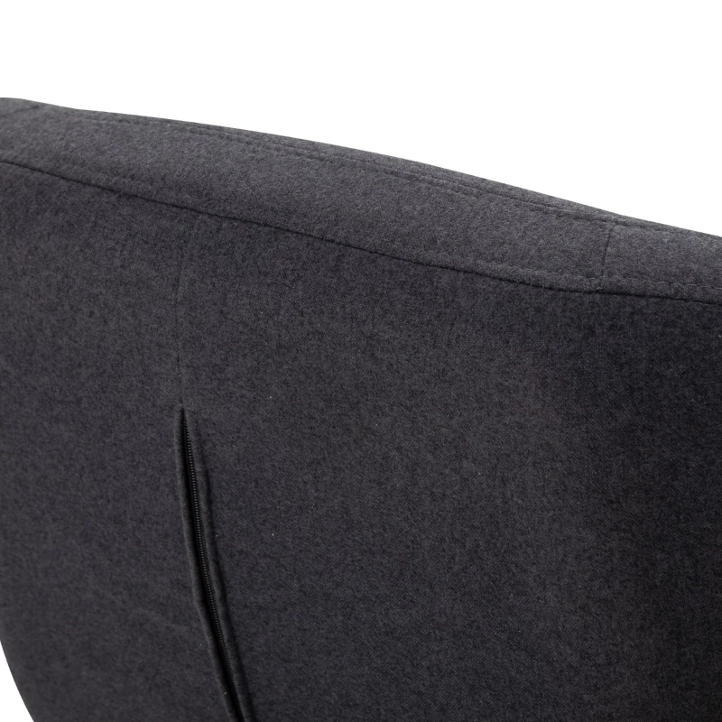 HOMCOM Fabric Recliner with Footrest - Modern Elegant Reclining with Sturdy Metal Base - Thick Padded Cushion - Dark Grey