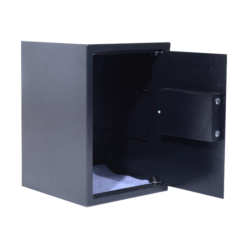HomCom 20" x 14" x 14" Two Shelf Home Security Safe with Electronic Keypad - Black