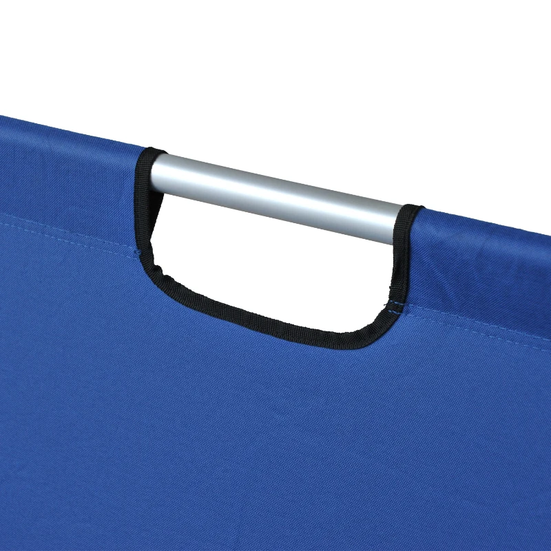 Outsunny 2-Person Folding Aluminum Love Seat Camping Chair - Blue