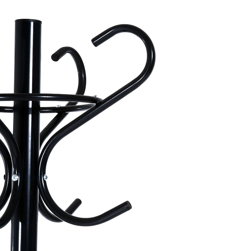 HomCom 69" Metal Coat Garment Rack with Umbrella Stand - Black