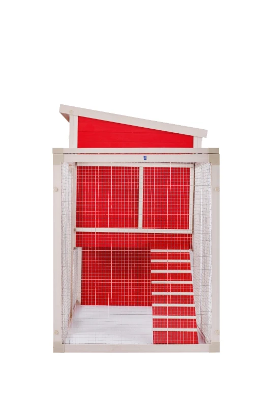 New Age Farm Sonoma Chicken Coop in Red and Maple