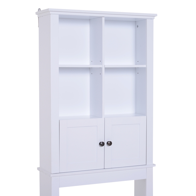 HomCom Freestanding Over-The-Toilet Bathroom Storage Cabinet - White