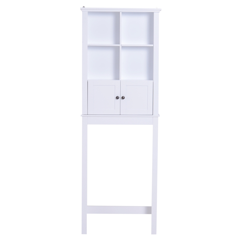 HomCom Freestanding Over-The-Toilet Bathroom Storage Cabinet - White