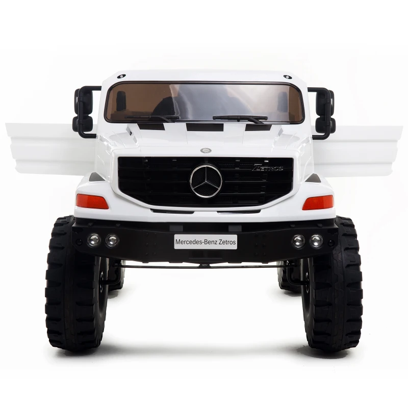 Aosom 12V Mercedes-Benz Zetros Kids Ride On Car Off Road Truck with Remote Control - White