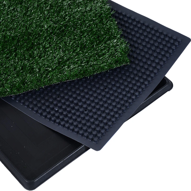 PawHut 20" x 30" Portable Potty Training Fake Grass For Dogs and Small Animals