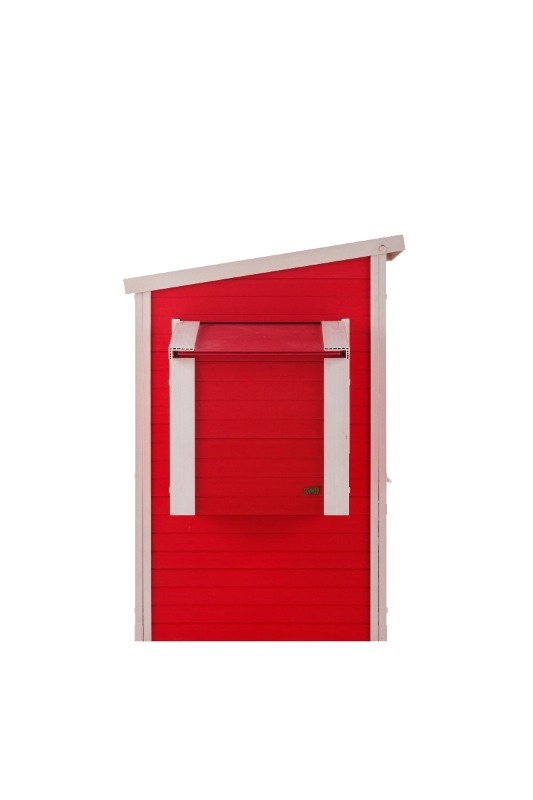 New Age Farm Sonoma Chicken Coop in Red and Maple