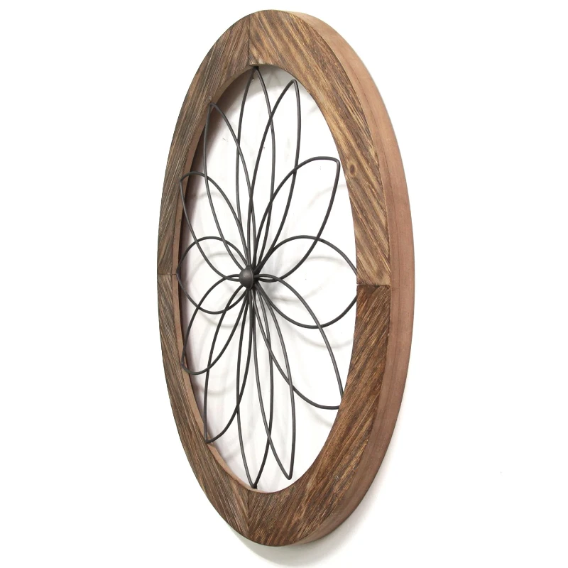 Stratton Round Wood and Metal Medallion Wall Decor