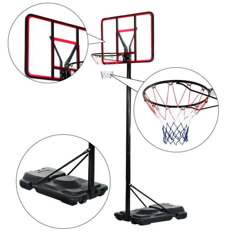 Aosom 44" Clear Backboard Height Adjustable Portable Basketball Hoop