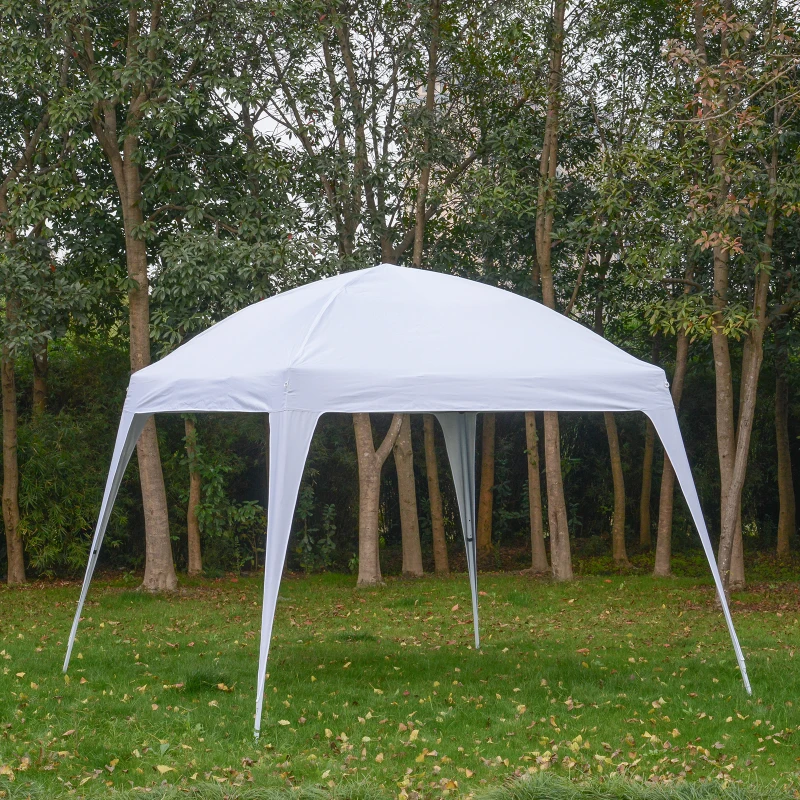Outsunny 9.75' Large Dome Outdoor Portable Folding Sun Shade Pop Up Tent Canopy - White