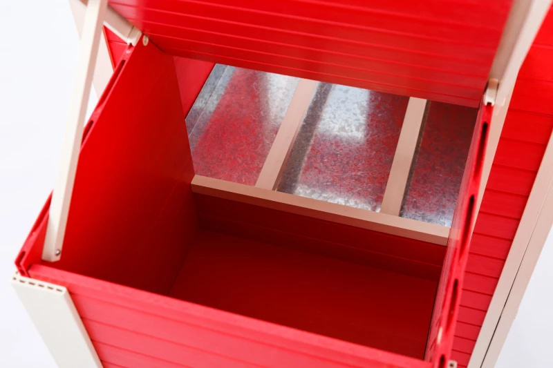 New Age Farm Sonoma Chicken Coop in Red and Maple