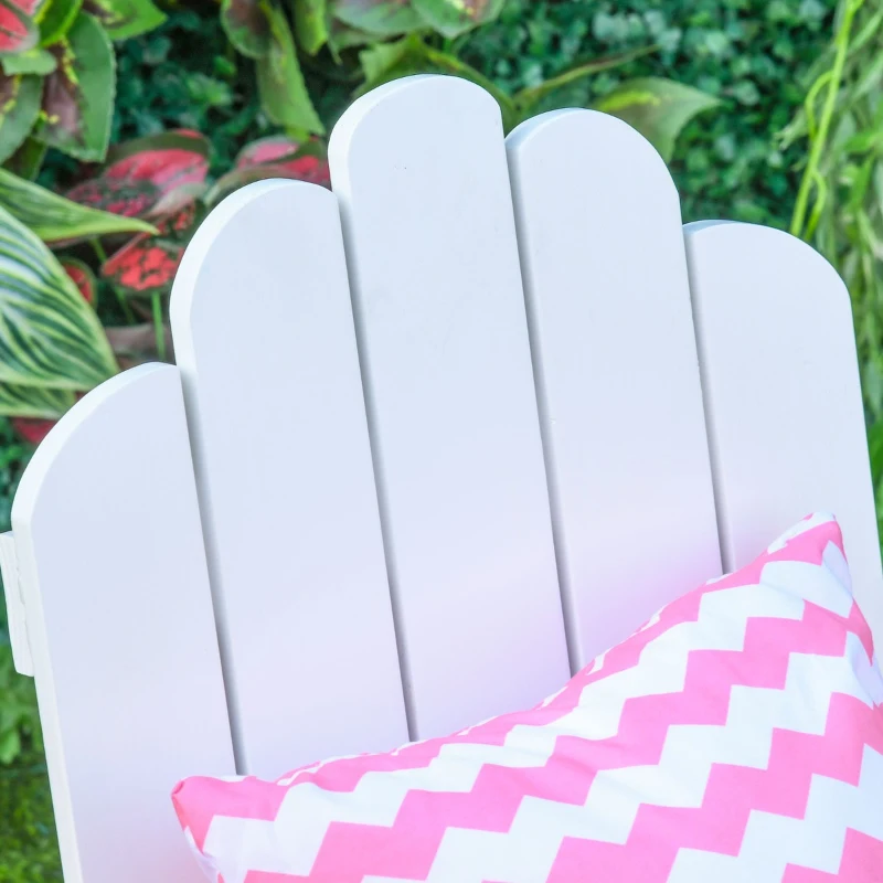 Outsunny Kids Adirondack Chair Wooden Classic Lounge Indoor for Backyard Deck Beach Garden Room 20" x 19.75" x 20.75" Red