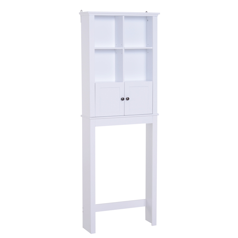 HomCom Freestanding Over-The-Toilet Bathroom Storage Cabinet - White