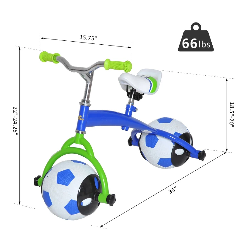 Qaba Kids Balance Bike with Soccer Ball Tires