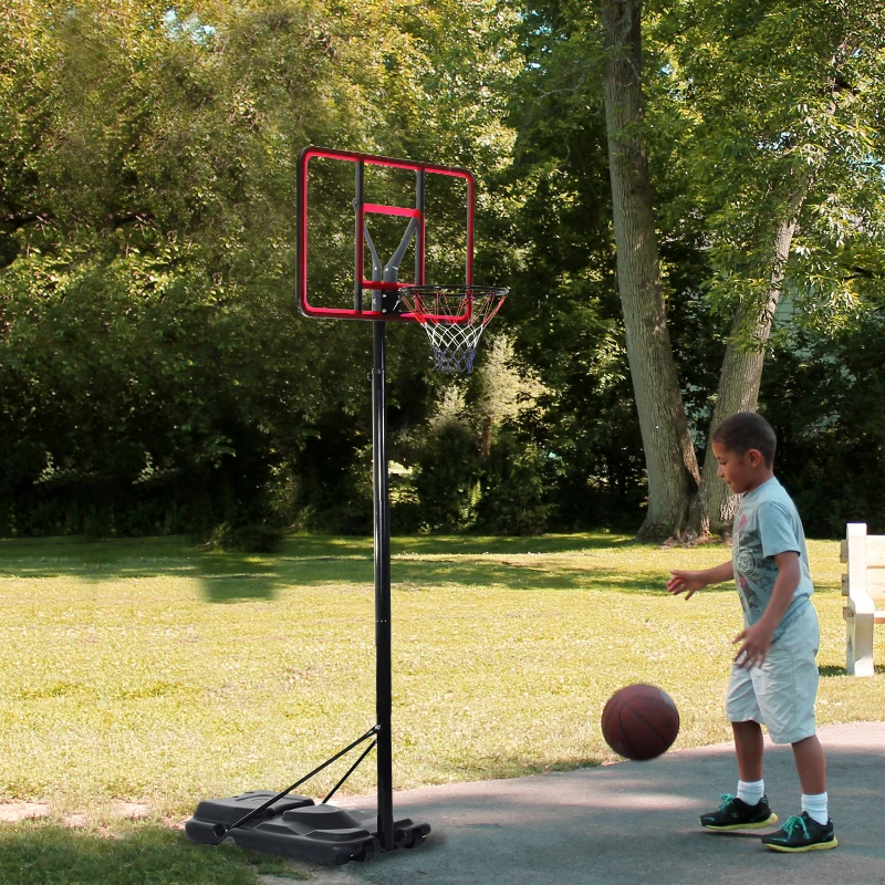 Aosom 44" Clear Backboard Height Adjustable Portable Basketball Hoop