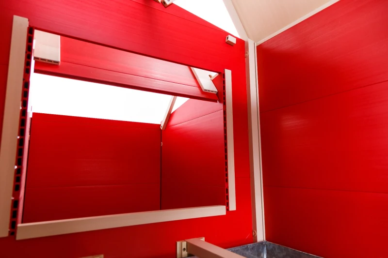 New Age Farm Sonoma Chicken Coop in Red and Maple