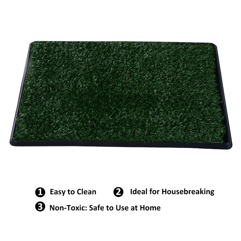 PawHut 20" x 30" Portable Potty Training Fake Grass For Dogs and Small Animals