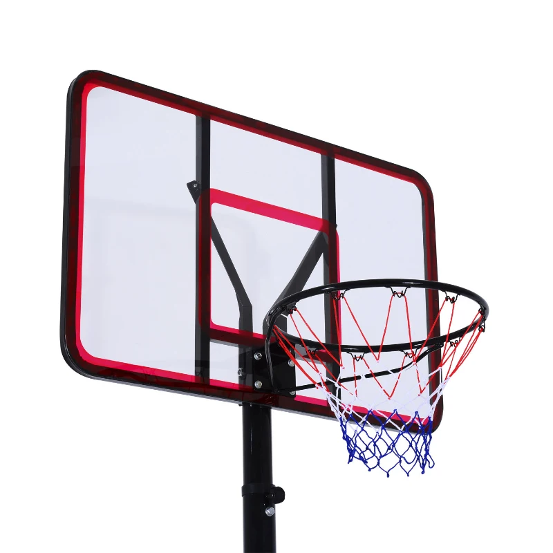 Aosom 44" Clear Backboard Height Adjustable Portable Basketball Hoop