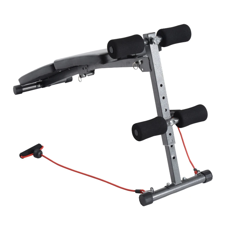 Soozier Adjustable Folding Ab Decline Sit-Up Bench with Resistance Bands
