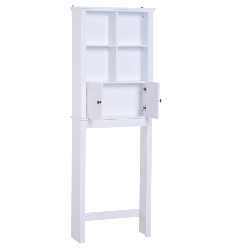 HomCom Freestanding Over-The-Toilet Bathroom Storage Cabinet - White