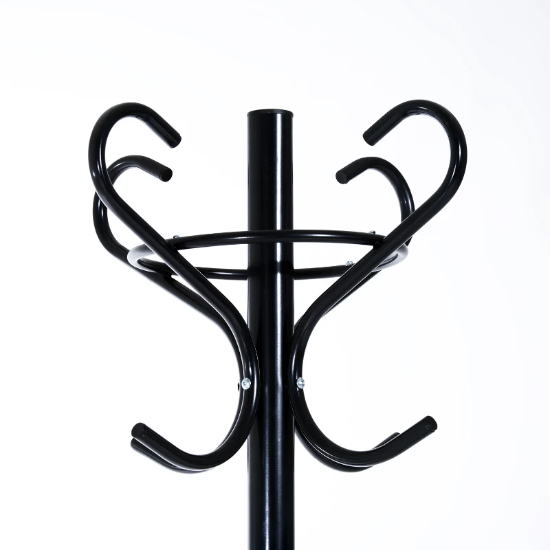HomCom 69" Metal Coat Garment Rack with Umbrella Stand - Black