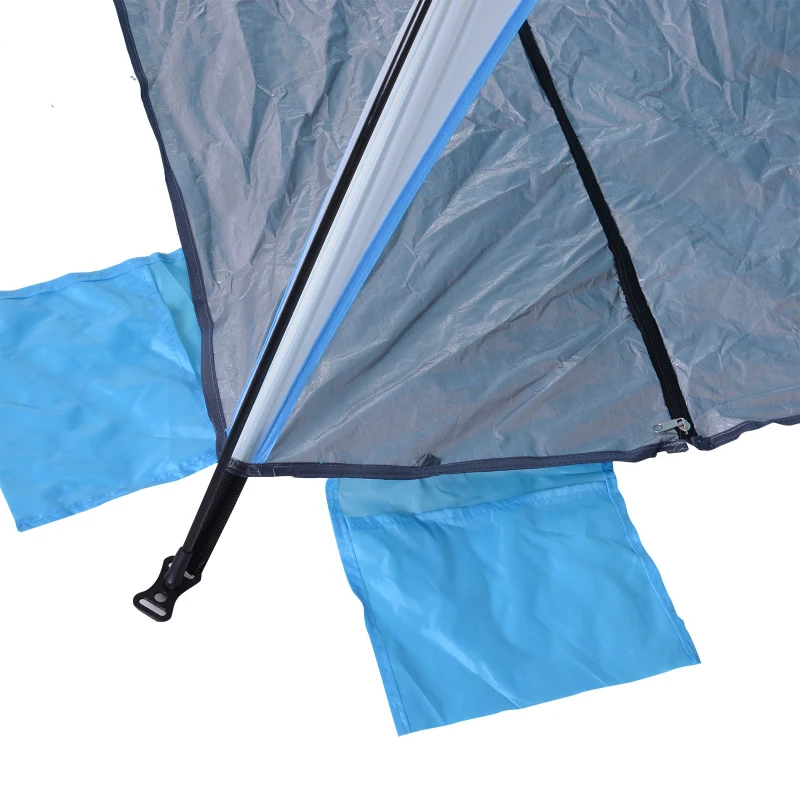 Outsunny Portable Automatic Pop Up Sun Protection Beach Tent Cabana - Blue