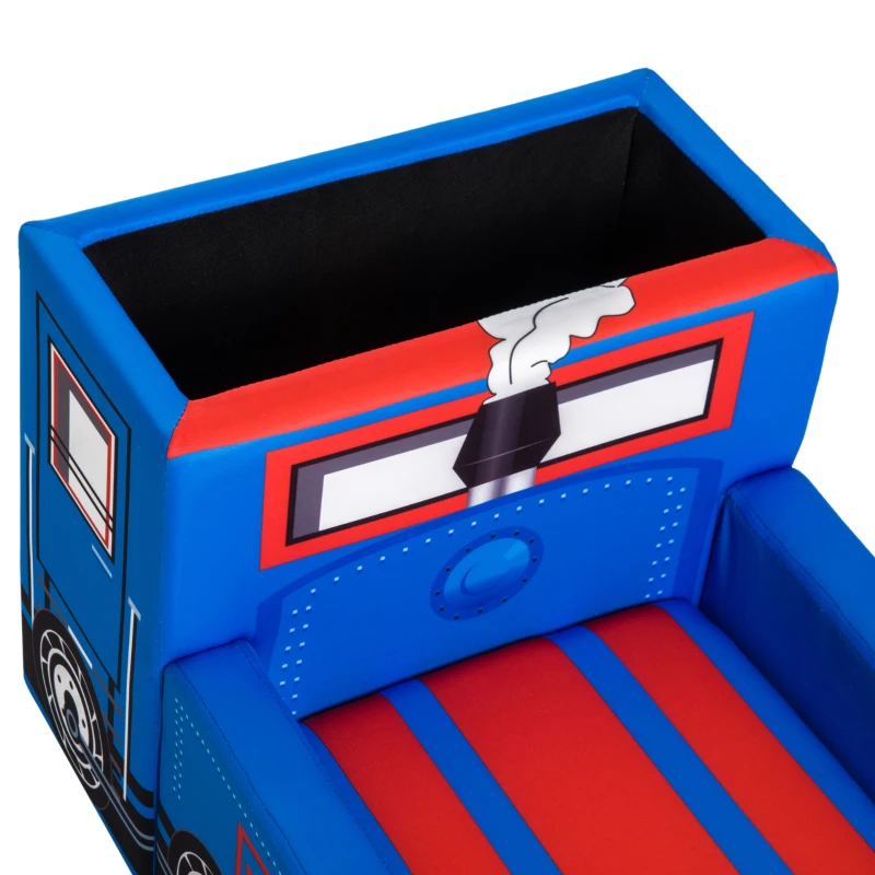 Qaba 17" Multi Spandex Storage Sofa Chair for Kids - Train Engine Locomotive