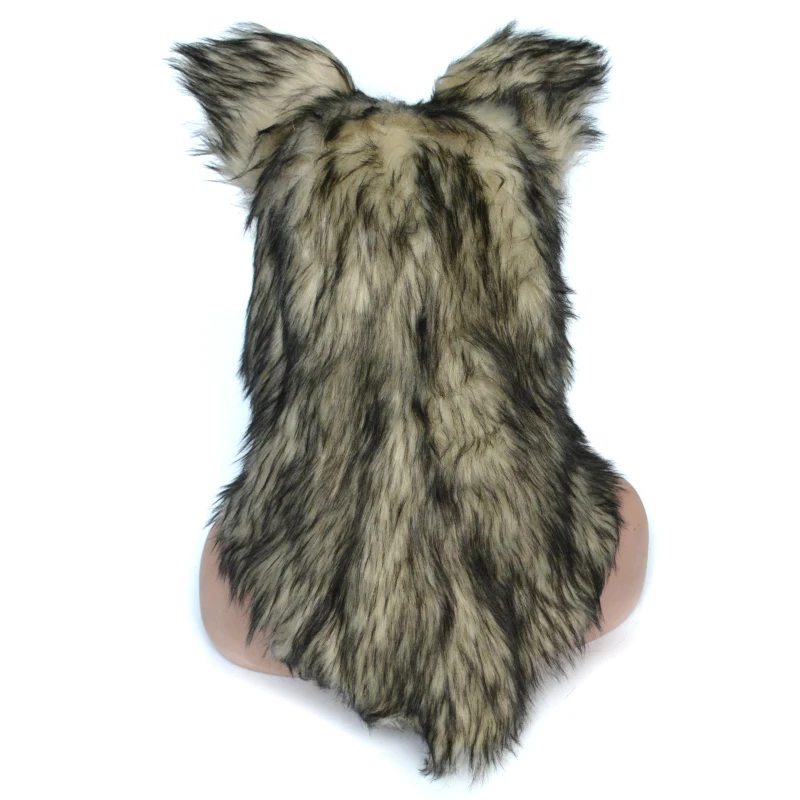 HomCom Grey Wolf Costume Mouth Mover Hood