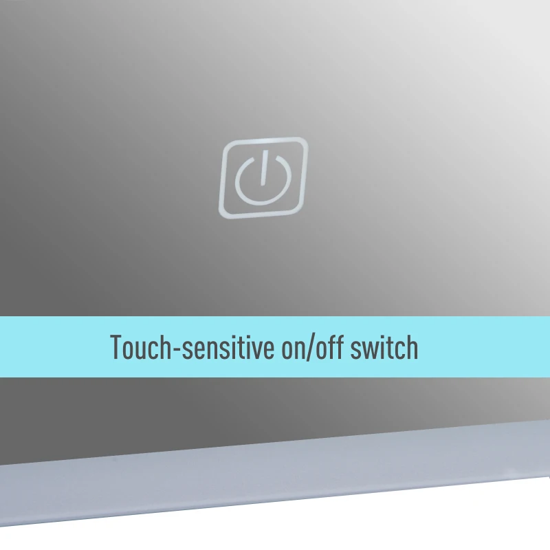 Kleankin 24" x 32" Vertical LED Illuminated Wall Mount Square Backlit Bathroom Mirror