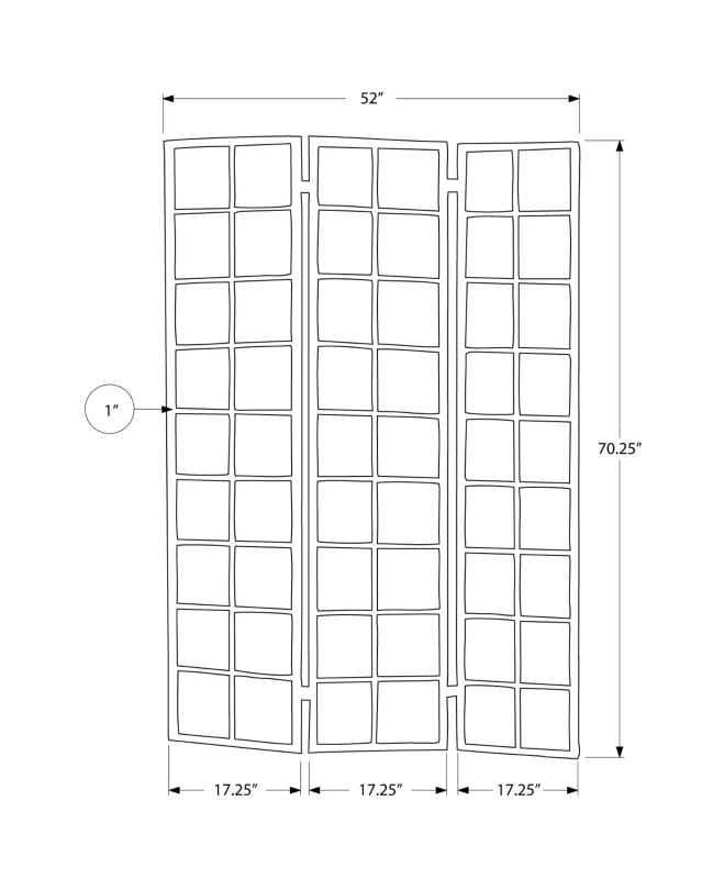 Monarch 3-Panel Contemporary Folding Privacy Screen Room Divider with Fabric Inlay - White Wood Frame