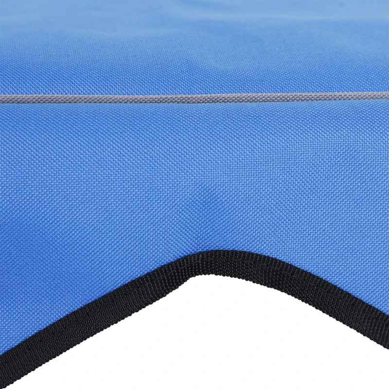Outsunny Oxford Sports Folding Metal Camping Chair with an Overhead Shade Canopy & an Included Side Cup Holder - Blue