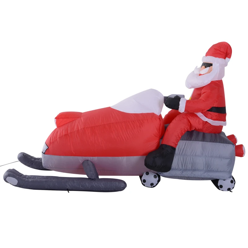 HomCom 7' Outdoor Animated Christmas Inflatable Santa on a Snowmobile
