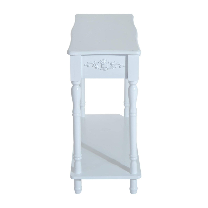 HomCom 28"H Modern Country 2 Drawer Wooden Entryway Console Table - Glossy White