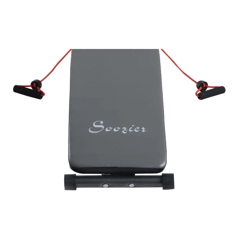 Soozier Adjustable Folding Ab Decline Sit-Up Bench with Resistance Bands