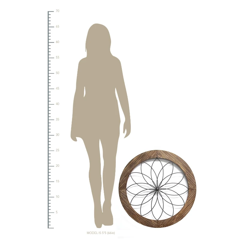 Stratton Round Wood and Metal Medallion Wall Decor