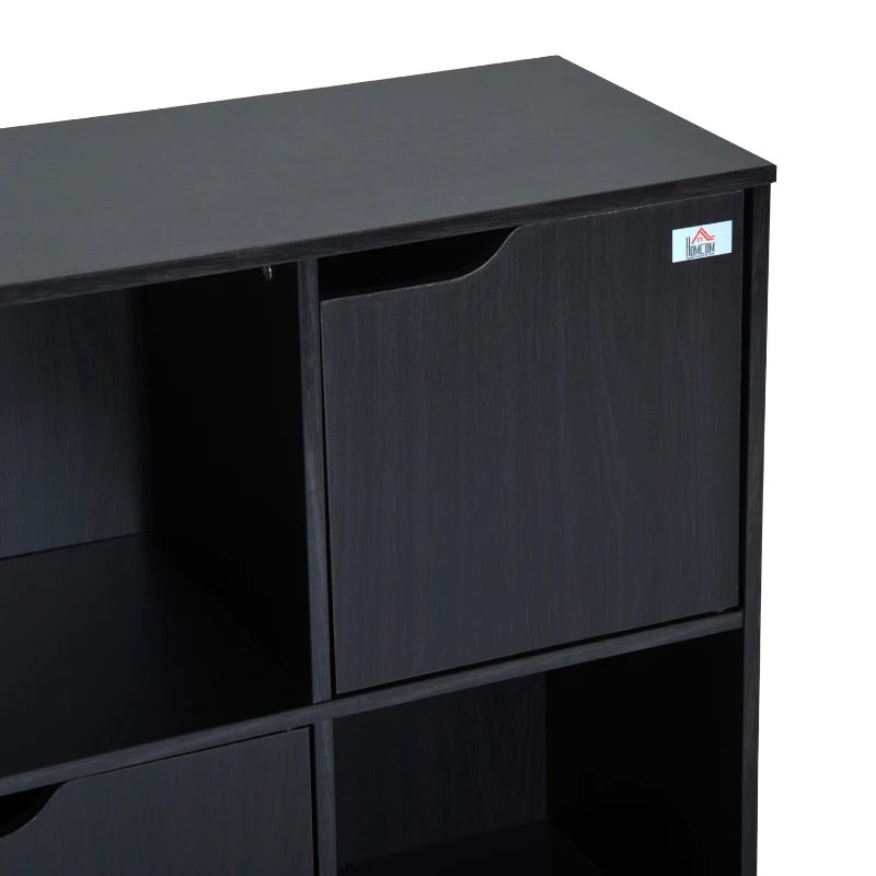HomCom 37” Office Bookshelf 9 Cube Storage Organizer With Doors - Black