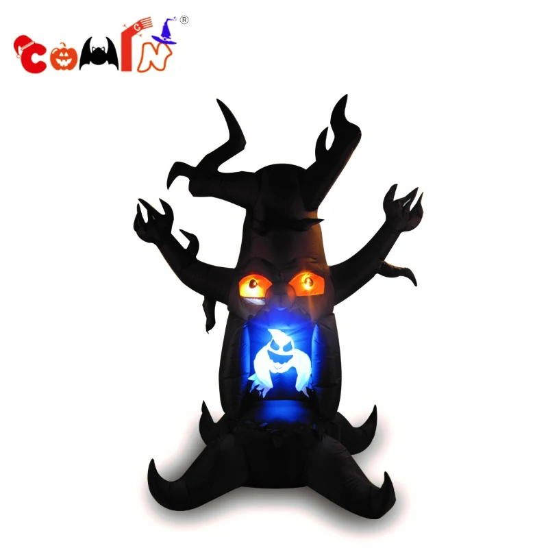 COMIN Halloween Inflatables 8' Tall Inflatable White Ghost Blow Up From Dead Tree